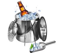 SLTAXAR 1.6L/54OZ Cubo de Hielo Cubo de Hielo de Acero Inoxidable Enfriador de champán Enfriador de Hielo Enfriador de Cubitos de Hielo de champán contenedor de Hielo de Doble Pared contenedor