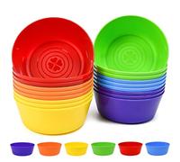 SLTAXAR 18 PCS Cuenco de Plástico de Colores 370ml, Cuencos Plástico Reutilizables, Tazon Desayuno Plastico para Cereales, Sopa, Snacks, Fruta y Ensalada - Aptos para Lavavajillas y Microondas