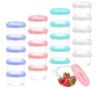 SLTAXAR 20 pcs Contenedores de Alimentos Pequeños 200 ml, Tarrinas de Plastico con Tapa Reutilizables, Recipiente de Plastico con Tapa, Tapers Apilables para Microondas, Lavavajillas y Congelador