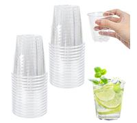 SLTAXAR 30PCS Vasos de Plástico Duro Reutilizables 0,2L/200ml, Vasos de Plástico Transparentes para Beber Bebidas y Jugo, Vaso de Chupito dePlástico Duro para Cumpleaños, Barbacoas, Bodas y Picnics