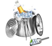 SLTAXAR 3L/101OZ Cubo de Hielo Cubo de Hielo de Acero Inoxidable Enfriador de champán Enfriador de Hielo Enfriador de Hielo champán Enfriador de Cubitos de Hielo champán Enfriador de Cubitos de Hielo