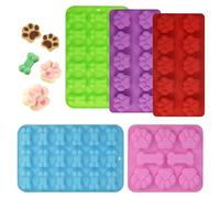 SLTAXAR 5 PCS Moldes de Siliconas para Perros, Molde Hueso de Perro Galletas Molde Pata de Perro, Moldes de Silicona para Golosinas Dulces Galleta Chocolate Caramelos