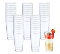 SLTAXAR 50 PCS Vasos para Postre de Plástico Reutilizables 90ml, Vasos Pequeños para Aperitivos, Mini Tazas para Postres, Tiramisú, Pudín y Mousse, Vaso Aperitivos para Catering Fiestas y Hogar