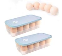 SLTAXAR Juego de 2 cajas para huevos, 10 huevos, recipientes para huevos con tapa, cajas para guardar huevos para frigorífico, caja para transporte de huevos, plástico