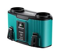 SLuB Ventilador portátil 4 en 1: mano, cuello, cinturón y mesa. 10 niveles de velocidad, pantalla LED, 24000mAh, powerbank, compacto, ideal para exteriores y trabajo.（Azul）