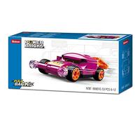 Sluban Klemmbausteine SL07181 Pullback Auto Purple Wing (53 Piezas) [M38-B0801G], Juego de Bloques de construcción, Coche de Carreras, sin Figura de Juego, Club de Coche, Multicolor