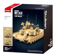 Sluban M1A2 Abrams MBT TUSK2S, Juego de construcción Militar, 988 Piezas, Escala 1/35, 2 en 1, para niños de 6 a 12 años