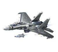 Sluban M38-B1273 - Modelo de avión de combate militar (48,3 cm, incluye 2 figuras de piloto y cocodrilo), color gris