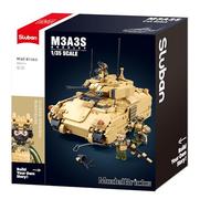 Sluban M3A3S Bradley, Juego de Construcción Militar, 905 Piezas, Escala 1/35, 4 Figuras, para Niños de 6 a 12 Años