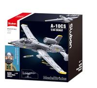 Sluban ModelBricks A-10CS - Avión de Ataque, Escala 1/44, 701 Piezas, con Minifigurita Piloto, para niños de 6 a 12 años