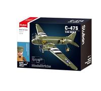 Sluban ModelBricks C-47S Escala 1/44, Avión de Transporte Militar, 1015 Piezas, para Niños de 12 a 18 Años