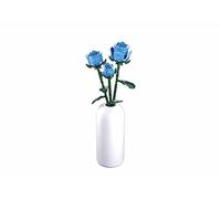 Sluban Rosas Azules Artificiales con jarrón Blanco, 41,5 cm de Altura, Juego de Flores Decorativas de Seda, M38-B1101-11
