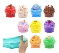 Sludge Clay Toy Set, 9 Piece Fruit Scented Stretchy Fidget Mud, 9.84x5.91x1.97 pulgadas Soft Play Dough Collection for Kids, Hand Exercise Toy, Play Activity Kit, Portable Travel Toys for Daily Use