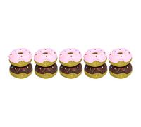 Sluffs 10pcs Dog Squeaky Toy Soft Latex Donut Dog Chew Toy for Fetching Playing Chewing Interactive Play, Tough & Squeaky Toys for Small & Medium Dogs