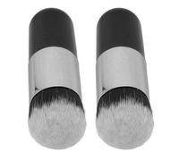 Sluffs 2Pcs Face Makeup Brush Soft Bristle Round Handle Chubby Makeup Brush for Blending Liquid Cream Powder Cosmetics