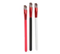 Sluffs 3PCS Brow Concealer Contour Brush Gray Hair Red White Black Handle Angled Thin Soft Eyebrow Brush Set for Concealer Eyebrows Eyeliner