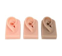 Sluffs 3pcs Modelo de oreja de silicona Soft Flexible Ear 3 colores Modelo de oreja humana reutilizable