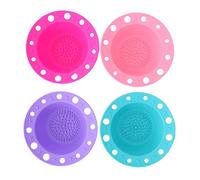 Sluffs 4pcs Silicone Makeup Brush Cleaner Bowl Cosmetic Brush Washing Cleaning Tool，Portable Cleaning Tool for Brushes, Powder Puffs, and Sponges