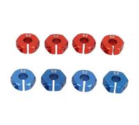 Sluffs 8PCS RC Wheel Hex Aluminum Alloy 12mm Wheel Drive Hex Hub Adapter with Pins for Redcat 1/10 RC Model Car Upgrade Parts Red and Blue (5mm)