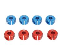 Sluffs 8PCS RC Wheel Hex Aluminum Alloy 12mm Wheel Drive Hex Hub Adapter with Pins for Redcat 1/10 RC Model Car Upgrade Parts Red and Blue (7mm)