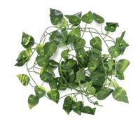 Sluffs Artificial Ivy Garland Vines for Room Decor UV Resistant Green Leaves Fake Plants Aesthetic Hanging Vines for Bedroom Accessories Wedding Party Garden Wall Decor 6.89ft (Type 1)