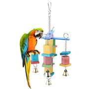 Sluffs Bird Rope Toys,Universal Pet Parrot Bird Colorful Wooden Plastic Chewing Hanging Toy for Cage Decoration for Small and Medium Birds Conure Parrots Lovebird Cockatiels Budgie