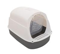 Sluffs Enclosed Cat Litter Box Durable Structure Odor Proof Scratch Resistant Kitten Toilet Box Cat Potty for Indoor Grey, Sturdy Stain Resisting Plastic