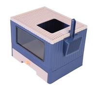 Sluffs Foldable Cat Litter Box with Lid, Enclosed Potty, Foldable Cat Litter Box Plastic Top Entry Opening Semi Enclosed Reduce Odor Leakage Kitty Toilet