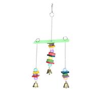 Sluffs Pet Bird Swing Chew Toy Hanging Cage Multicolored Acrylic Wooden for Small Medium Parrots for Budgerigar, Parakeet, Conure, Cockatiel, Mynah, Love Birds, Finches