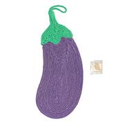 Sluffs Sisal Cat Scratch Pad Eggplant Shape Prevent Slip Thick Kitten Scratcher Mat Rug for Floor Table Door, Stick on Floor Couch as Cat Scratch Furniture Protector