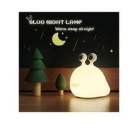 Slug Night Light, Nursery Squishy Lamp, Silicone Night Light for Breastfeeding, Cute Animal Bedside Lamp for Baby Kids Teens, Soft Nightlight[PB]