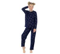 Slumber Hut® Pijamas de Niñas Estrella Rosa con Efecto de Foil Impresos en Jersey para Ropa de Casa Infantil PJ's con Bolsillos - Azul Marino - Talla 11-12 Años