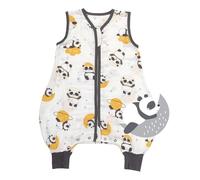 Slumbersac Saco de dormir bebe con pies para el verano 60 cm Panda 0.5 Tog de muselina | Saco dormir con piernas para tamaño del cuerpo 60-70 cm | Saco de dormir de verano