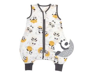 Slumbersac Saco de dormir bebe con pies para el verano 60 cm Panda 0.5 Tog de muselina | Saco dormir con piernas para tamaño del cuerpo 60-70 cm | Saco de dormir de verano
