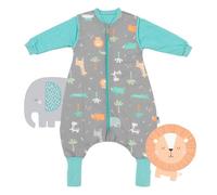 Slumbersac Saco de dormir bebe con pies para todo el año 70 cm Safari 2.5 Tog Oeko-Tex | Saco dormir bebe con piernas y mangas largas para tamaño del cuerpo 70-80 cm