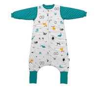 Slumbersac Saco de dormir bebe con pies para todo el año 80 cm Amigos Polares 2.5 Tog Oeko-Tex | Saco dormir con piernas y mangas largas para tamaño del cuerpo 80-90 cm algódon orgánico