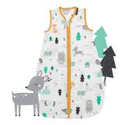 Slumbersac Saco de dormir bebe de muselina para el verano Animales del bosque 0.5 Tog | Saco de dormir niños 70 cm | Saco bebe verano 0-6 meses