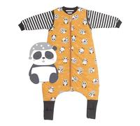 Slumbersac Saco de dormir con pies para bebé 4 Estaciones Oeko-Tex 2.5 Tog con Mangas Largas Extraíbles | Saco de dormir con Aberturas en las Piernas y Cubrepies Antideslizantes para bebé, panda, 80