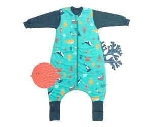 Slumbersac - Saco de dormir para bebé con pies, 2,5 tog, 80 cm, diseño de animales marinos, saco de dormir con piernas para tamaño de cuerpo 80-90 cm | Saco de dormir con mangas extraíbles