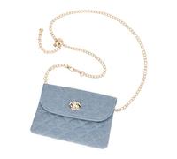 Sluxa Riñonera Chian para mujer, bolso de mezclilla Fasion para mujeres y adolescentes, bolso cruzado a cuadros de diseñador para mujer., Azul/claro, M