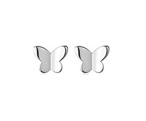 SLUYNZ 925 Plata de ley Pendientes de Mariposa Diminuta para Mujeres Cielo Giles Pequeños Pendientes de Tachuelas (A-Silver)