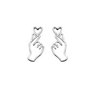 SLUYNZ 925 Plata Esterlina Corazón Pendientes para Mujeres Chicas Adolescentes Única Dulce Amar Corazón Aretes