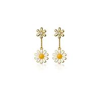 SLUYNZ 925 Plata Esterlina CZ Pendientes Margarita Cuelgan para Mujeres Chicas Adolescentes Flor Soltar Aretes Pernos Prisioneros
