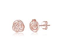 SLUYNZ Pendientes de plata de ley 925 con nudo de amor, pendientes para mujer y niña, estilo minimalista, small, Plata de ley, Sin piedra preciosa
