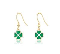 SLUYNZ Pendientes de trébol de plata de ley 925 colgantes para mujer, pendientes de trébol verde, SMALL, Plata de ley, Sin piedra preciosa