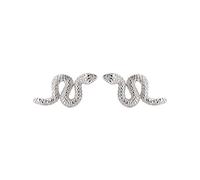 SLUYNZ S925 Plata Esterlina Punk Serpiente Semental Aretes para Mujeres Hombres Adolescente Chicas Serpiente Hélice Semental Aretes Cartílago Cross Stripe Abrir Serpiente Aretes (A-Silver)