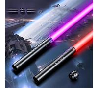 SLVCREK Espada Láser Star Wars, Sable de Luz 2 Set 12 Colores, Espada Láser Recargable con Sonido, Lightsaber Disfraces de Juego de rol de Halloween, Juguetes para Niños y Adultos