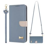 SLWYF Funda para Google Pixel 11/Pixel 11 Pro, Carcasa Protectora Antigolpes, Soporte Plegable y Correa de muñeca, Ranura para Tarjeta, Cover Cuero Avanzado PU Carcasa - Azul Claro