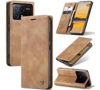 SLWYF Funda para Xiaomi Poco X6 Pro 5G/Redmi K70E 5G con Tapa Funda de Cuero PU Premium Magnético Tarjetero Suporte Silicona Carcasa para Xiaomi Poco X6 Pro 5G/Redmi K70E 5G - Rojo
