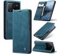 SLWYF Funda para Xiaomi Poco X6 Pro 5G/Redmi K70E 5G con Tapa Funda de Cuero PU Premium Magnético Tarjetero Suporte Silicona Carcasa para Xiaomi Poco X6 Pro 5G/Redmi K70E 5G - Verde Oscuro